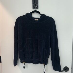 Tory Burch Blue Velour Crew Neck Sweater